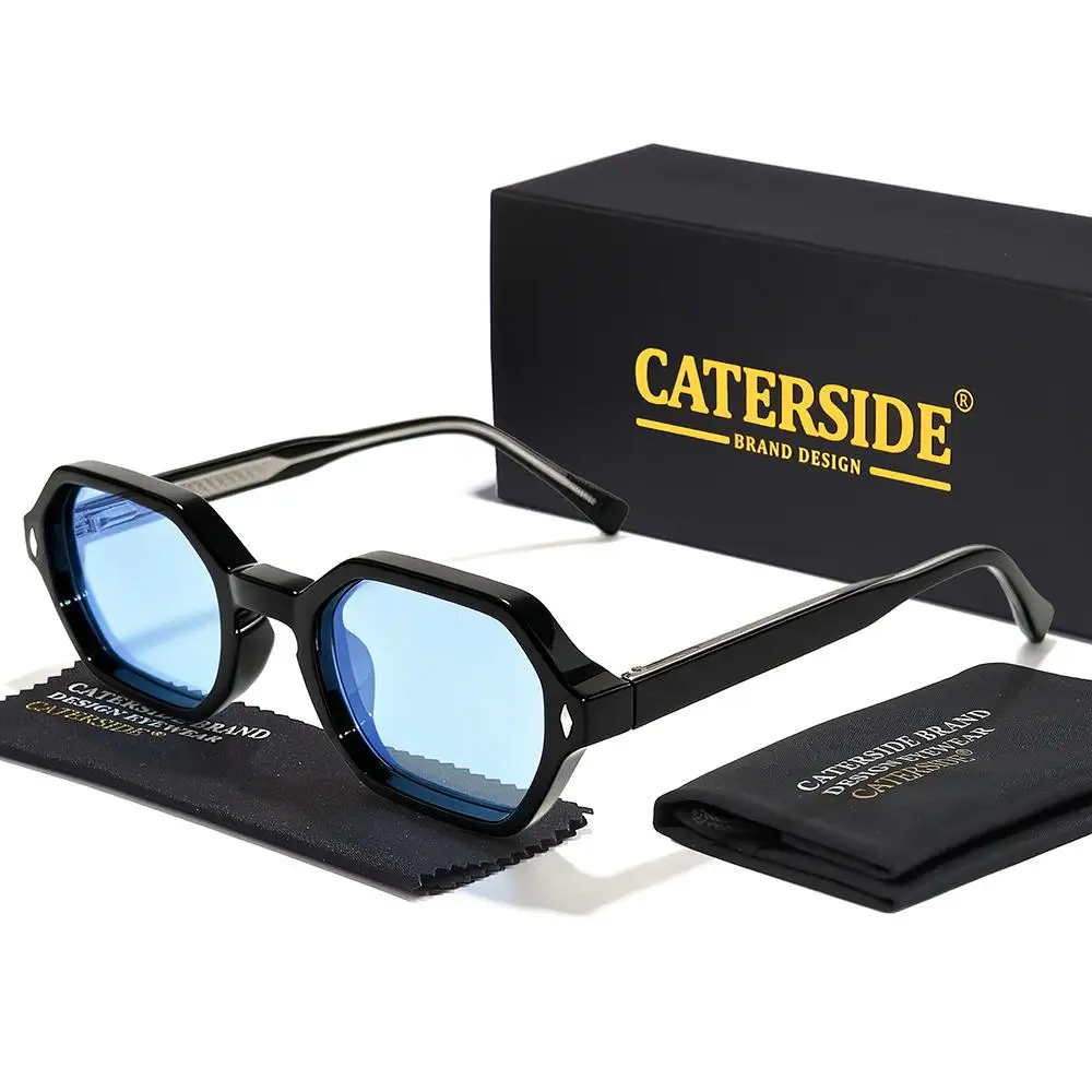 CATERSIDE Neue modische Herren-Sonnenbrille, quadratisch, kleiner Rahmen, Federscharnier, Sonnenbrille für Damen, Outdoor-Reise- und Fahrbrille, UV400 – Detail 9