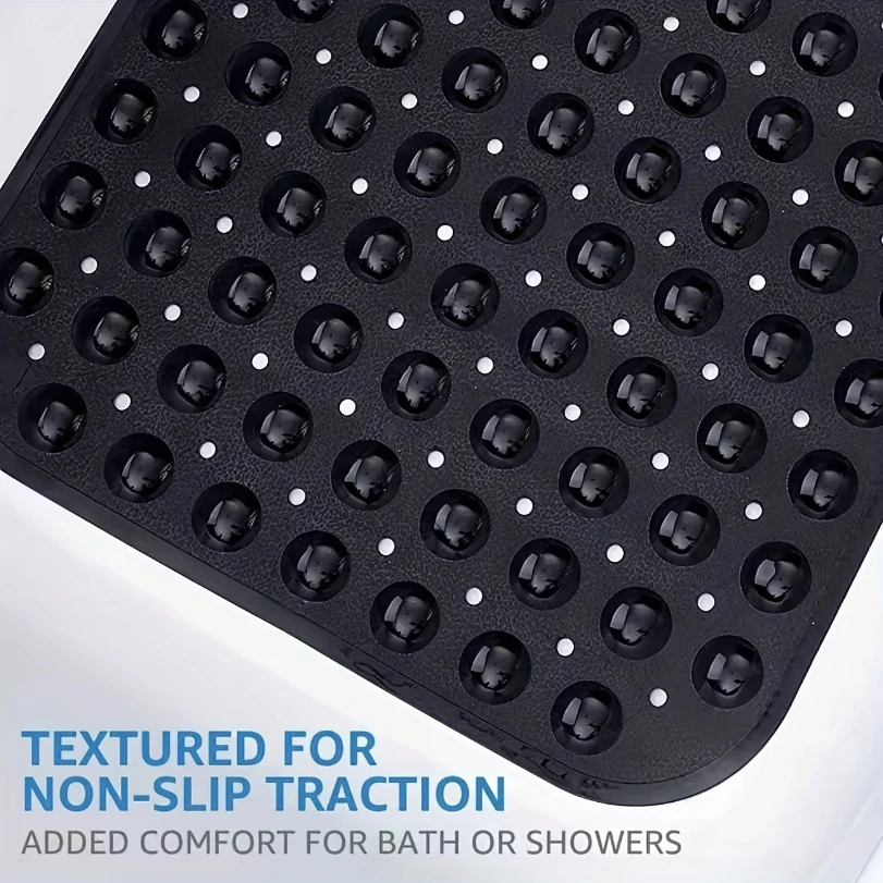 non-slip shower mat bathtub mat with drain holes and suction cups machine washable household bathroom shower carpet bathroom