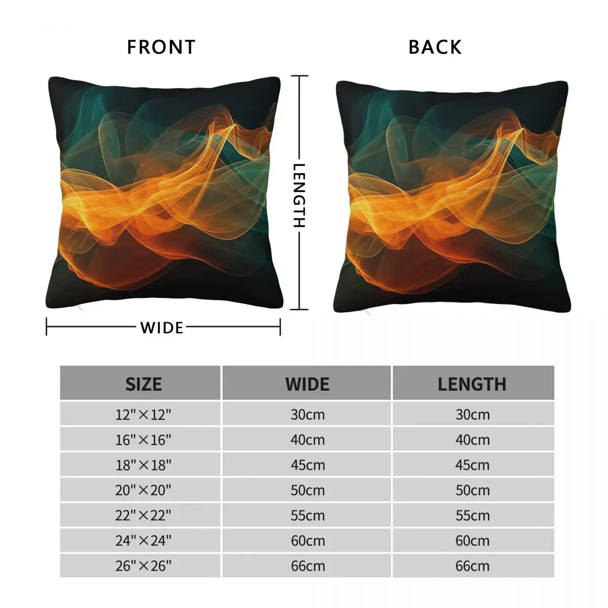 Teal And Orange Smoke Square Pillowcase Polyester Linen Velvet Creative Decorative Throw Pillow Home Cushion Cover Wholesale