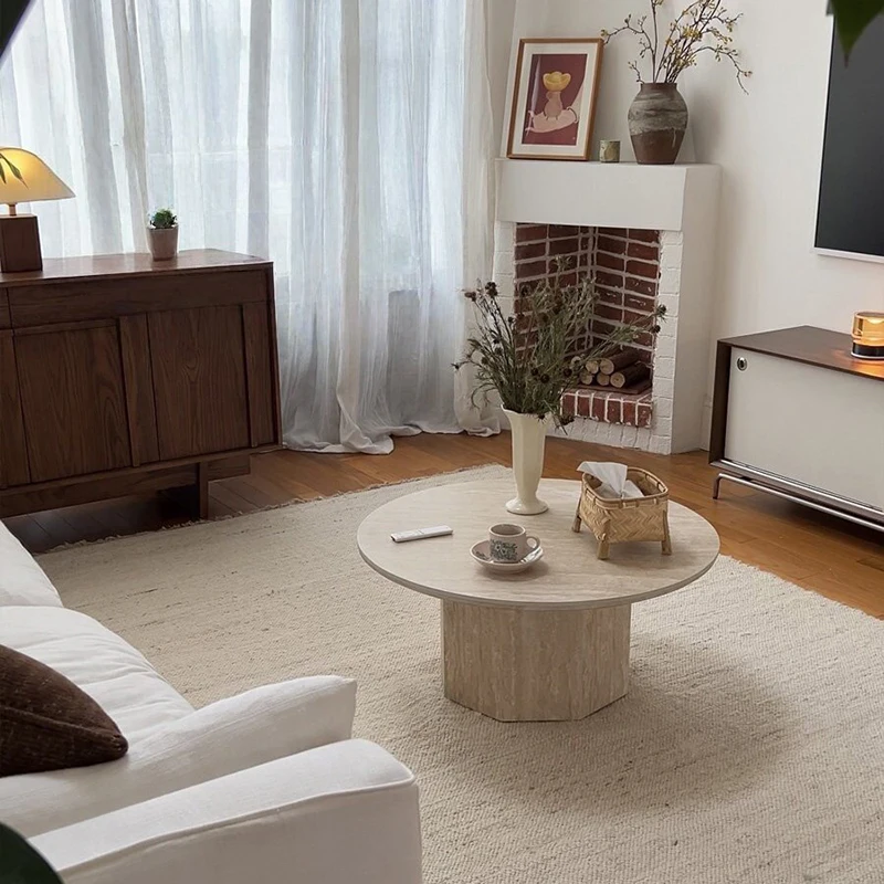 Moderner minimalistischer Beistelltisch, ästhetisch, einzigartig, Designer, moderne Dekoration, Couchtisch, schlicht, rund, Couchtisch, Salonmöbel