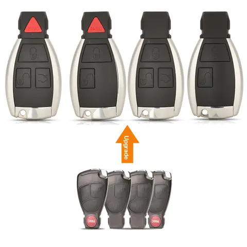 Jingyuqin 자동차 키 쉘, 메르세데스 벤츠 B C E ML S CLK CL, 개조된 교체 스마트 자동 키 케이스, 업그레이드 버튼 2 개, 3/4 개