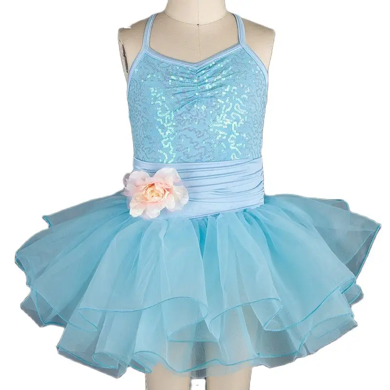 Disfraz de ballet con lentejuelas blancas para niñas, traje de baile para actuaciones, tutú, precio competitivo