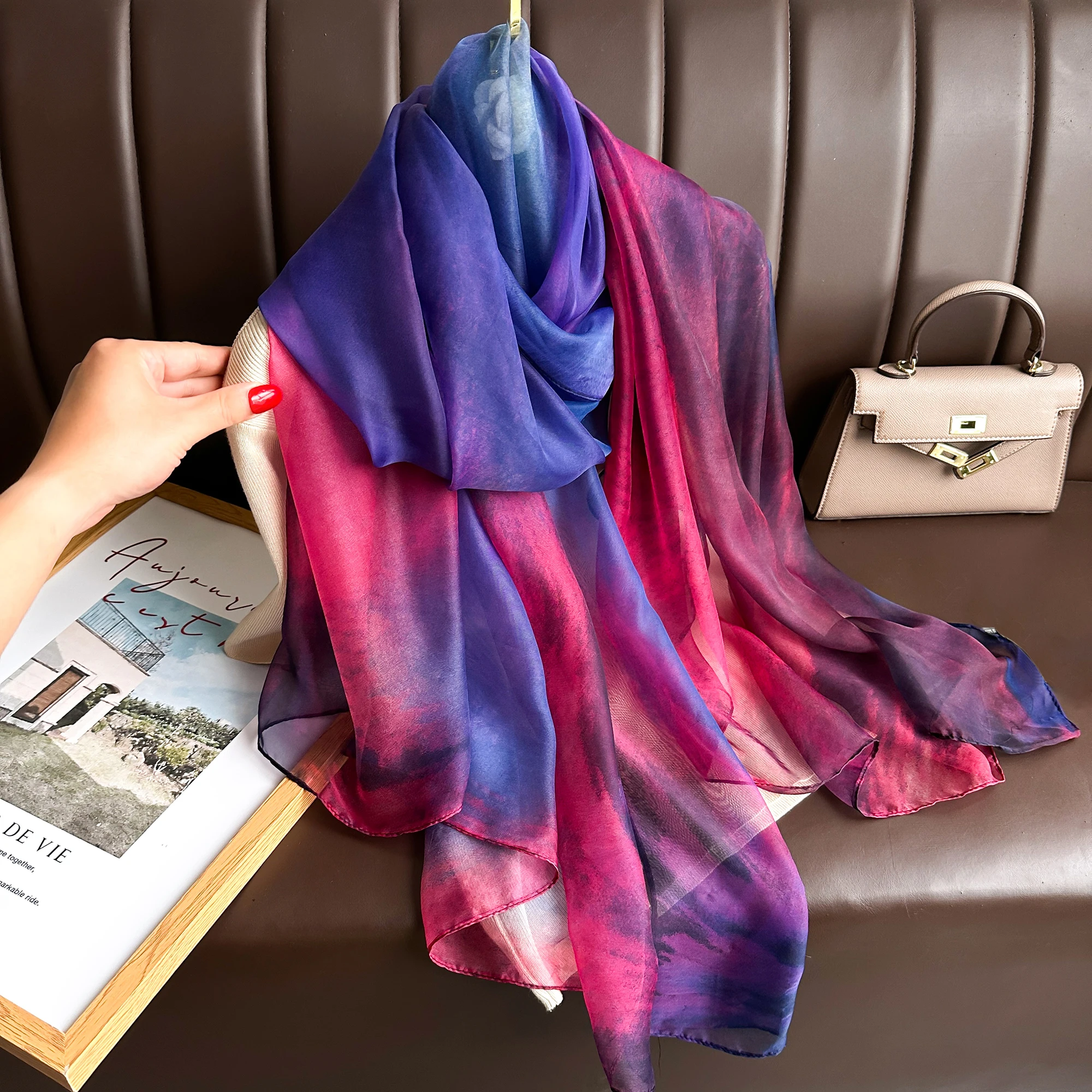 New Luxury Sunscreen Scarves Gift Couple Style Fashion Silk Hijab Winter 180*130CM Pashmina Scarf Women Warm Cashmere Shawls