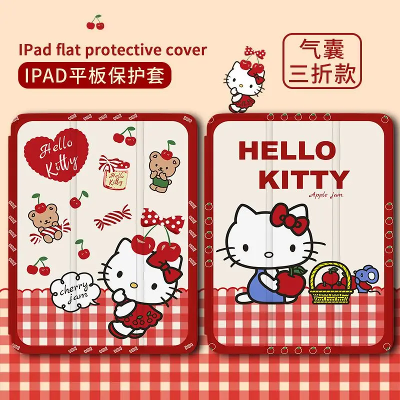 

Тройной чехол для iPad Hello Kitty 2022 для 10/11/Air 4 и Mini 6, противоударный чехол для милых девочек, полная защита 10,2 дюйма