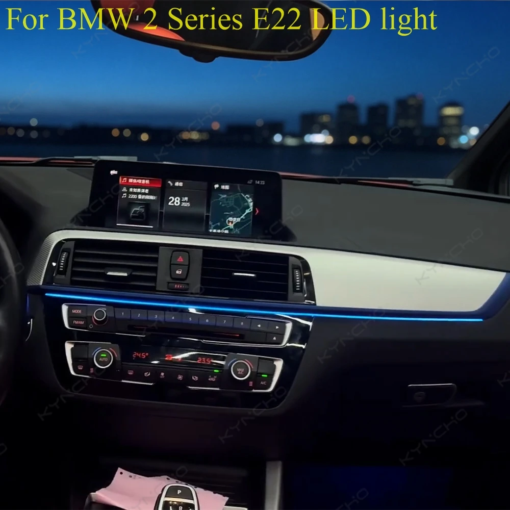KYNCHO for BMW 2 Series F22 64 Color LED Car Ambient Light Kit Bluetooth APP Control 12V Auto Interior Lighting Invisible Design