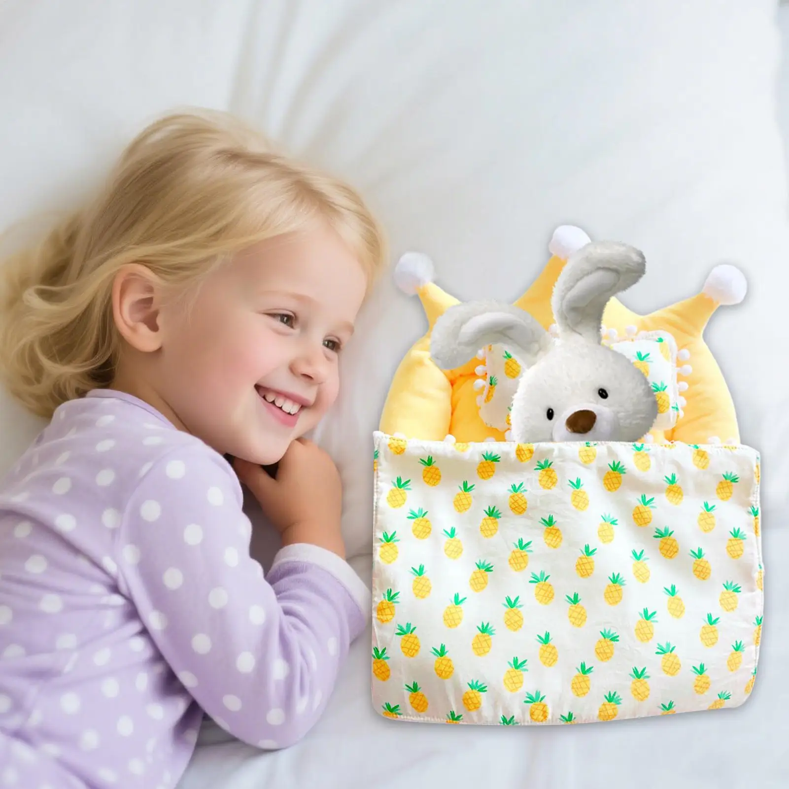Set biancheria da letto per bambole Coperta Cuscini Accessori Set da gioco per letto Gioco di ruolo Mobili decorativi Giocattolo per bambini Ragazzi Ragazze Collezionisti