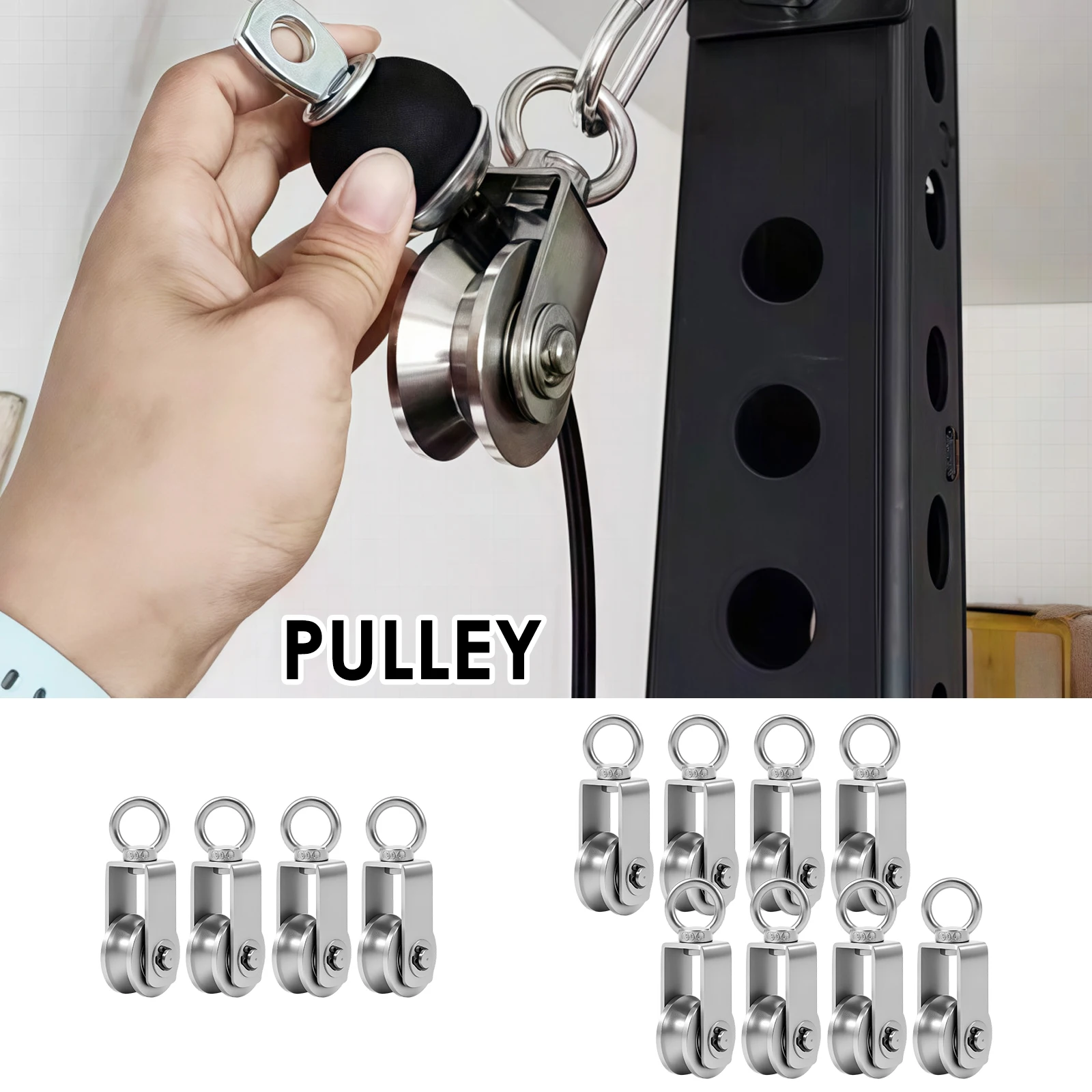 

U-образный поворотный ролик из нержавеющей стали 304 с двойным подшипником, супербесшумный, съемный, для тренажеров и систем тяги