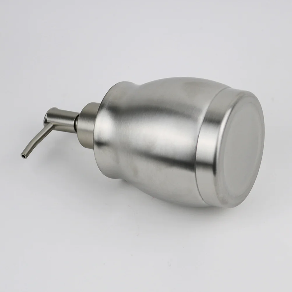 

Бутылка-дозатор для шампуня из нержавеющей стали, ручной контейнер для жидкого мыла 390 мл, многоразовый насос для лосьона, нескользящий