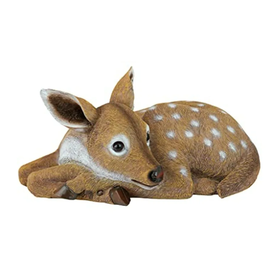 

Hershel the Forest Fawn Baby Deer Statue Wooden Brown Detailed Crafted Design for Indoor Decor