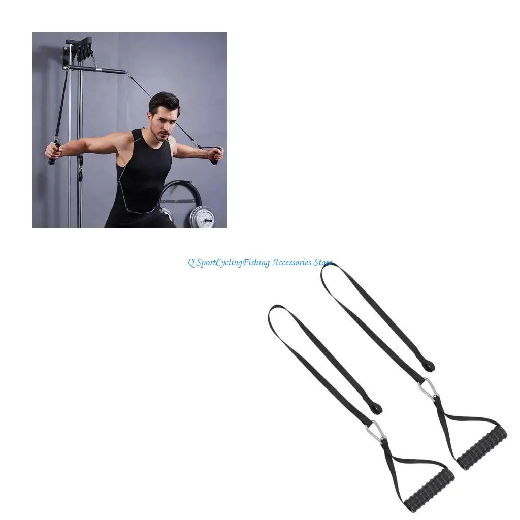 حبل سحب للأسفل للتجديف ثلاثي الرؤوس بقبضة يد LAT شريط سحب للأسفل لآلة كابل الصالة الرياضية #1