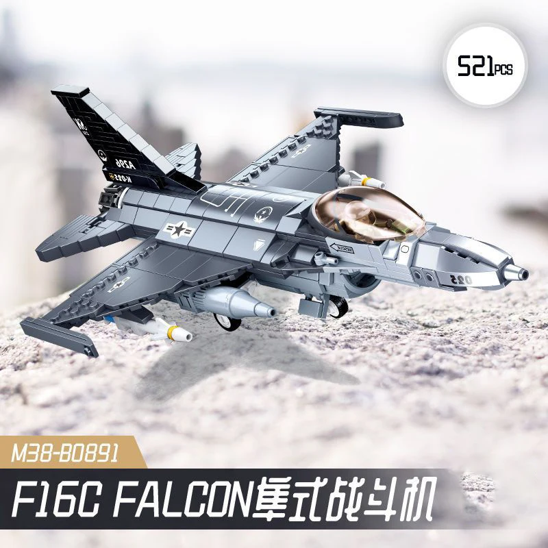 Military Plane Model Bricks Toys US F-16 Hayabusa Fighter Jet Building Blocks Carrier Fighter Compatible With LEGO