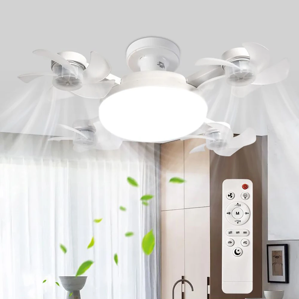 

Drone Design Ceiling Fan Light E27 Base Multifunctional Remote Control 3 Speed Timer Lighting for Bedroom Dining Room Bedside ﻿