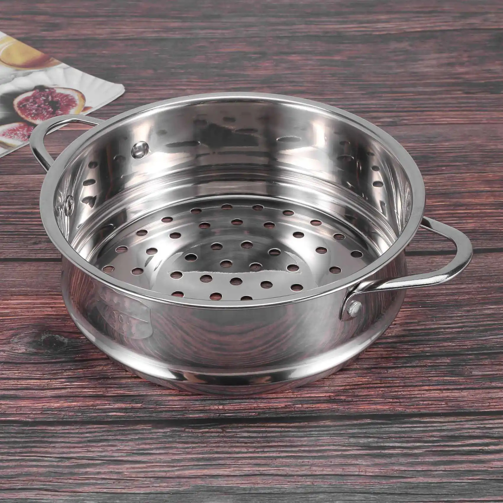 ABLJ16cm Thickening Food Steam Rack Stainless Steel Steamer with Double Ear for Soup Pot Milk Pot Kitchen Tools