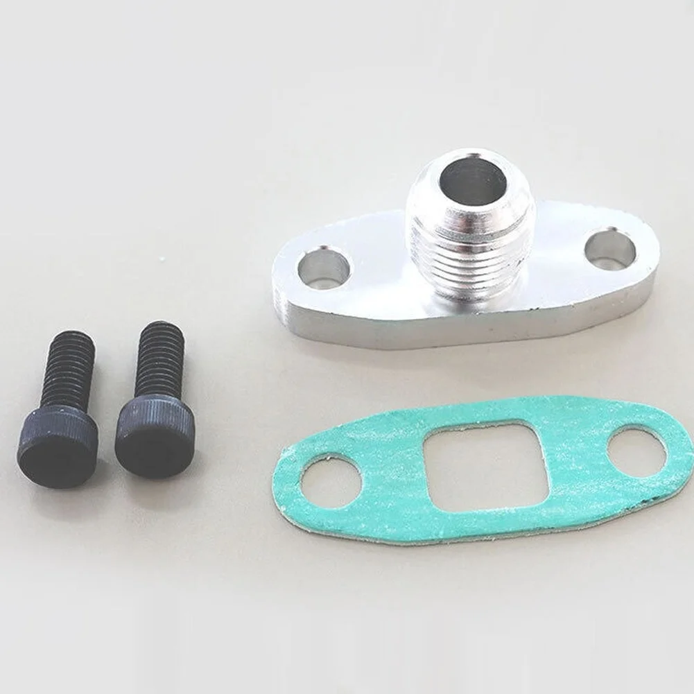 AN10 Turbo Oil Drain Flange Adapter Kit CNC T6061 Aluminum For GT28 GT17 T35 Engine Gasket Replacement Accessories