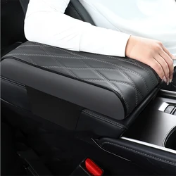 Caja de reposabrazos para coche, almohadilla de altura Universal de espuma viscoelástica de cuero, soporte de cojín protector para reposabrazos central automático