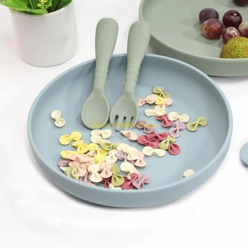 

Suction Plates for Baby Toddler Plate with Suction Silicone Baby Feeding Set for Boys Girls 20cmDiameter J0MF