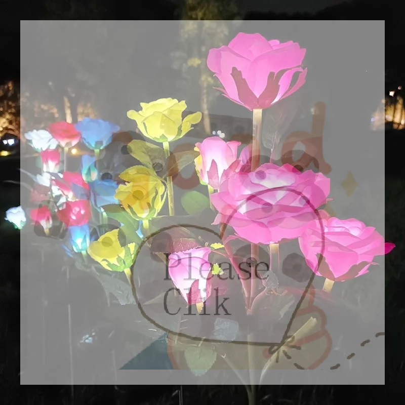 【HG】Solar Powered Rose Lights With Color Changing LED And Waterproof Design Perfect For Outdoor Garden Yard Decoration