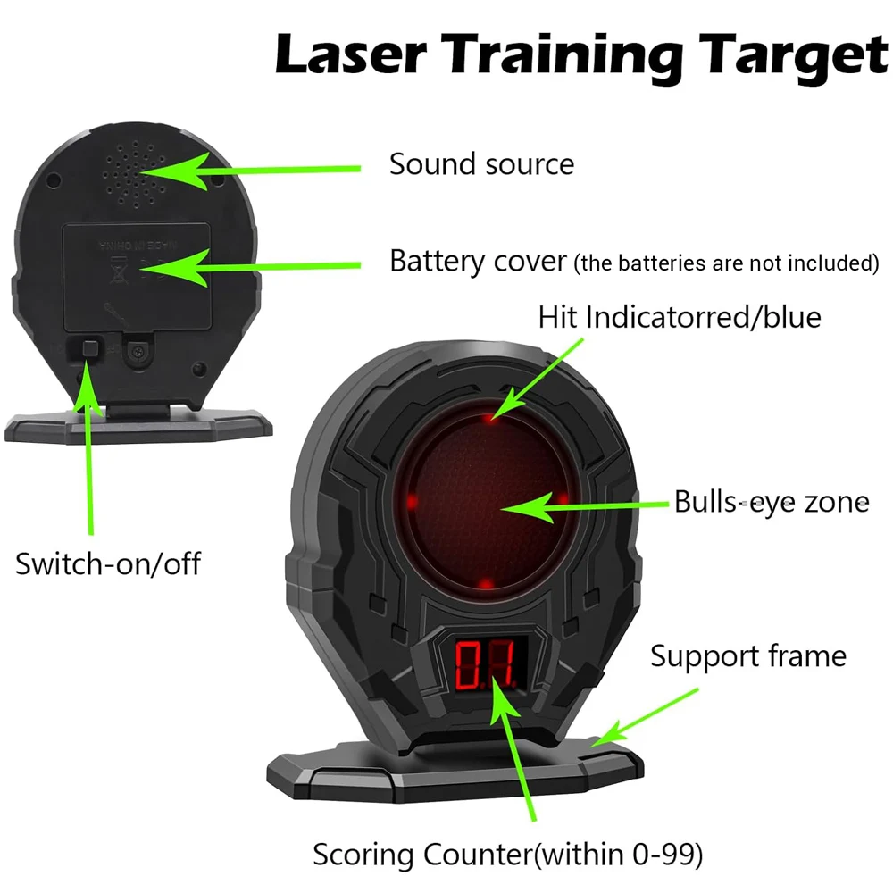 DD- Laser Training Target Reactive Shooting Target Color Sensitive Infrared Induction Electronic Laser Target for Practice
