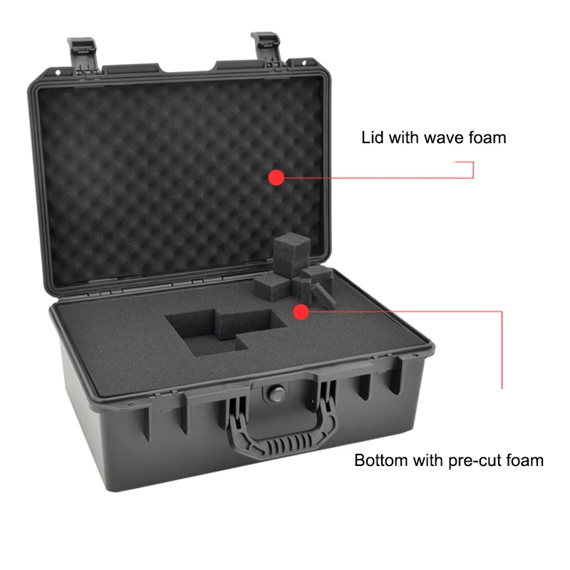 Plastic Safety Box Photographic Instrument Tool Case Hardware Toolbox Impact Resistant Sealed Waterproof With Pre-cut Foam