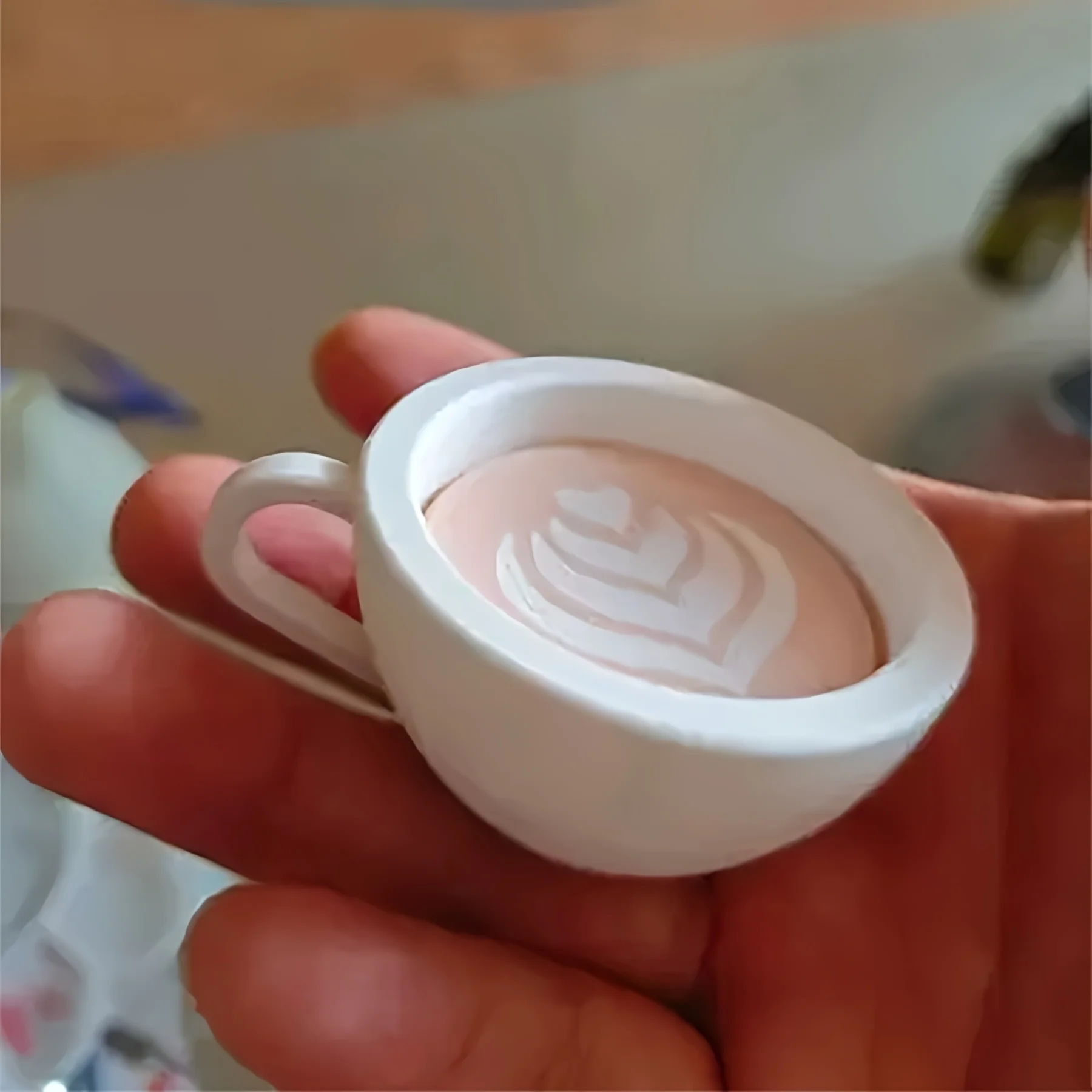 1PC 3D Printing Coffee Cup Funny Decompression Gifts Calming Keychain Keys Finger Button Anti-stress Toys for Children Adults