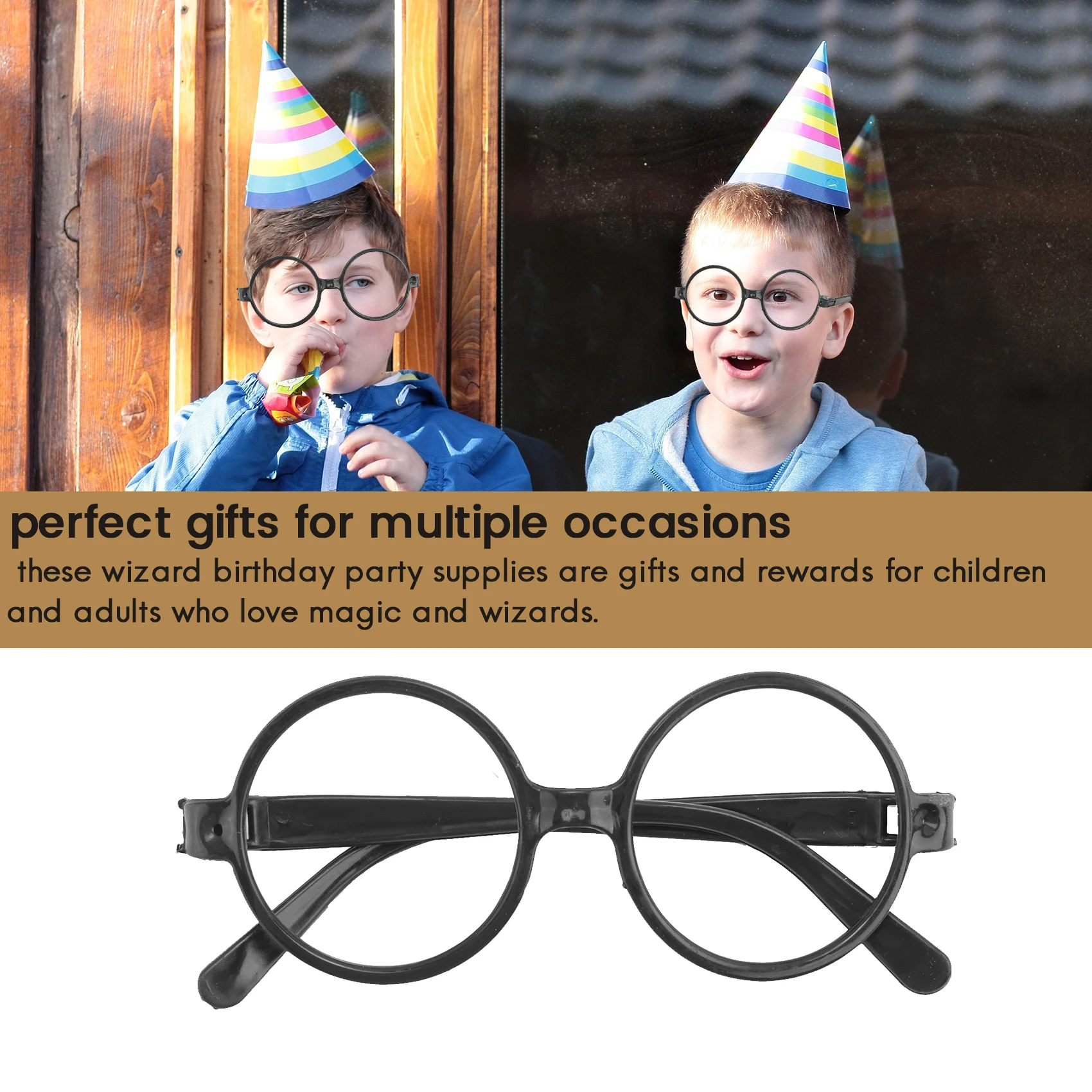A9oP- 24 Pcs Wand Pencils and Glasses Wizard Party Favors, Wizard Party Supplies Theme Birthday Supplies for Teen Boys Kids