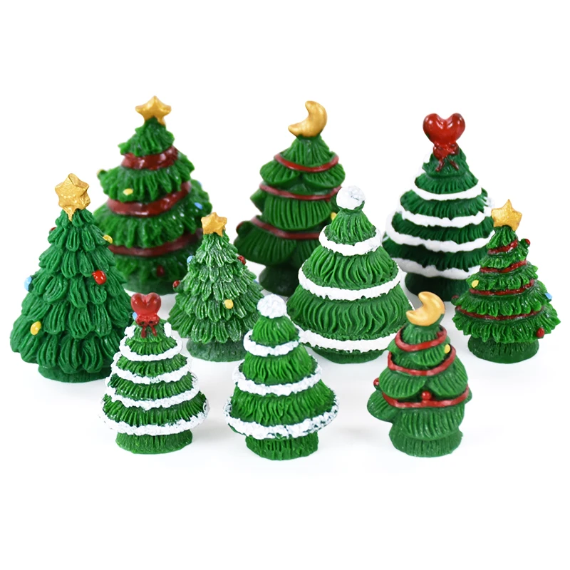 

Mini Green Christmas Tree Figurine Doll Garden Decor Ornament Kid Toy Miniature Landscape Christmas Decorations For Home Navidad