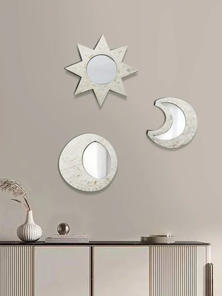 Original Imported Shell Cosmetic Mirror Creative Bedroom Dressing Table Hanging Desktop Princess Mirror Decorative Mirror