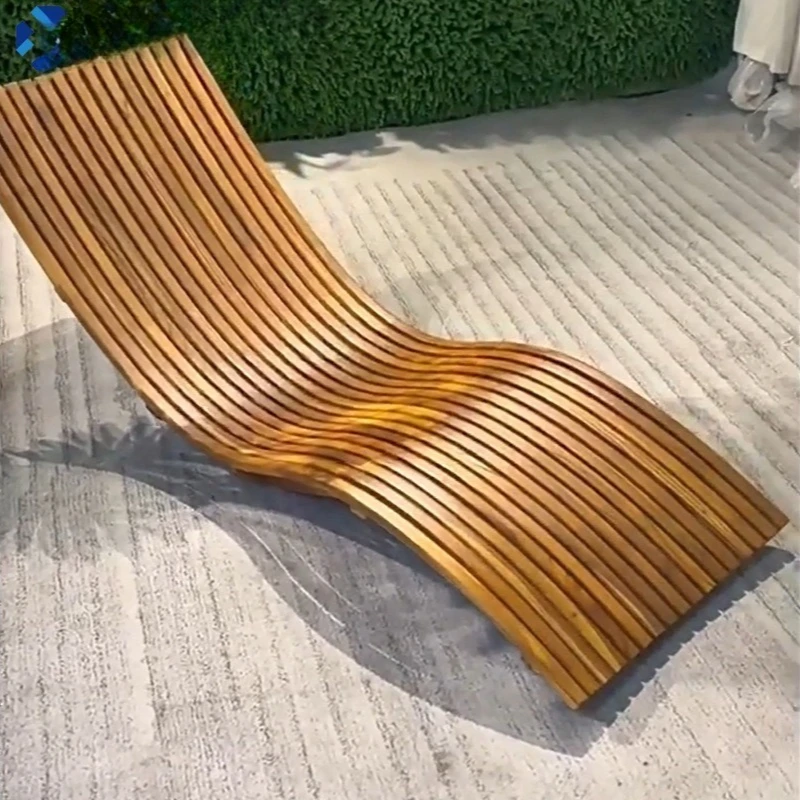 

Outdoor teak bed Full solid wood swimming pool Outdoor leisure Waterproof sun protection Villa recliner Rattan anti-corrosion