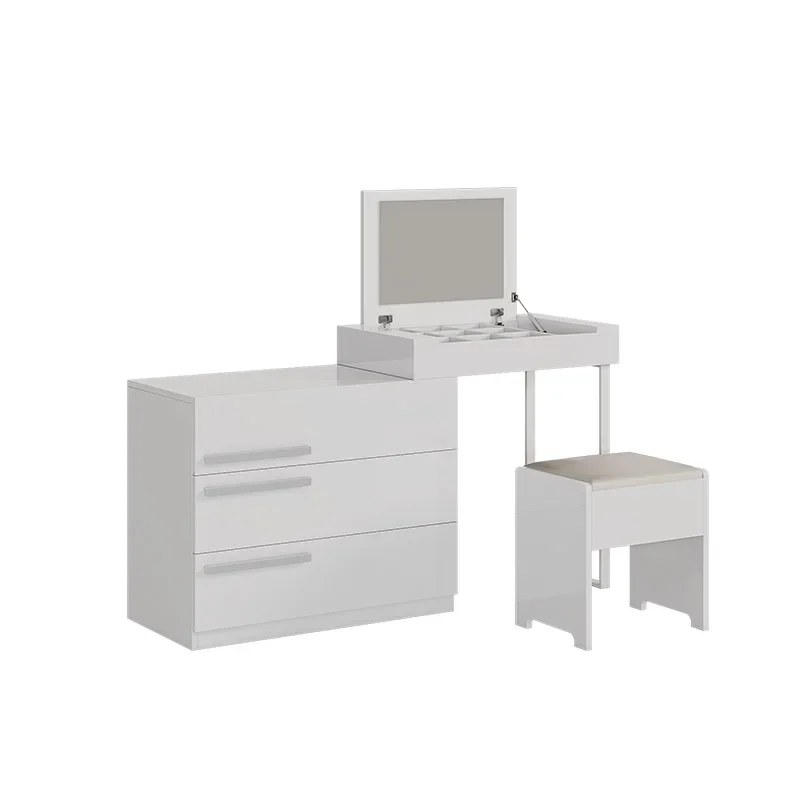 

Simple modern paint dresser bedroom small apartment clamshell makeup table multi-functional telescopic