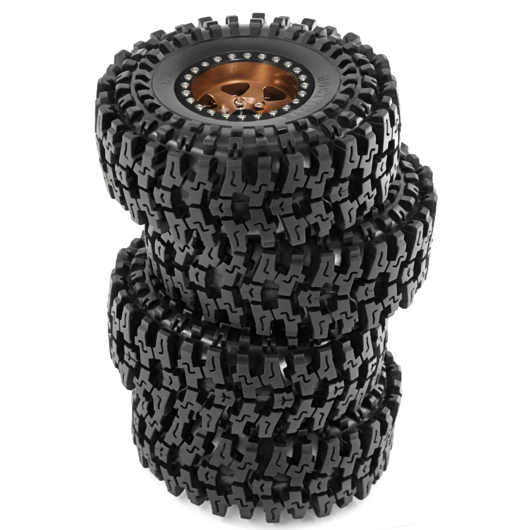 RC 4 Uds 120mm Metal 1,9 "Beadlock llanta juego de neumáticos para 1/10 coche trepador de control remoto Axial SCX10 Wraith RR10 Capra Traxxas TRX4 YK4082