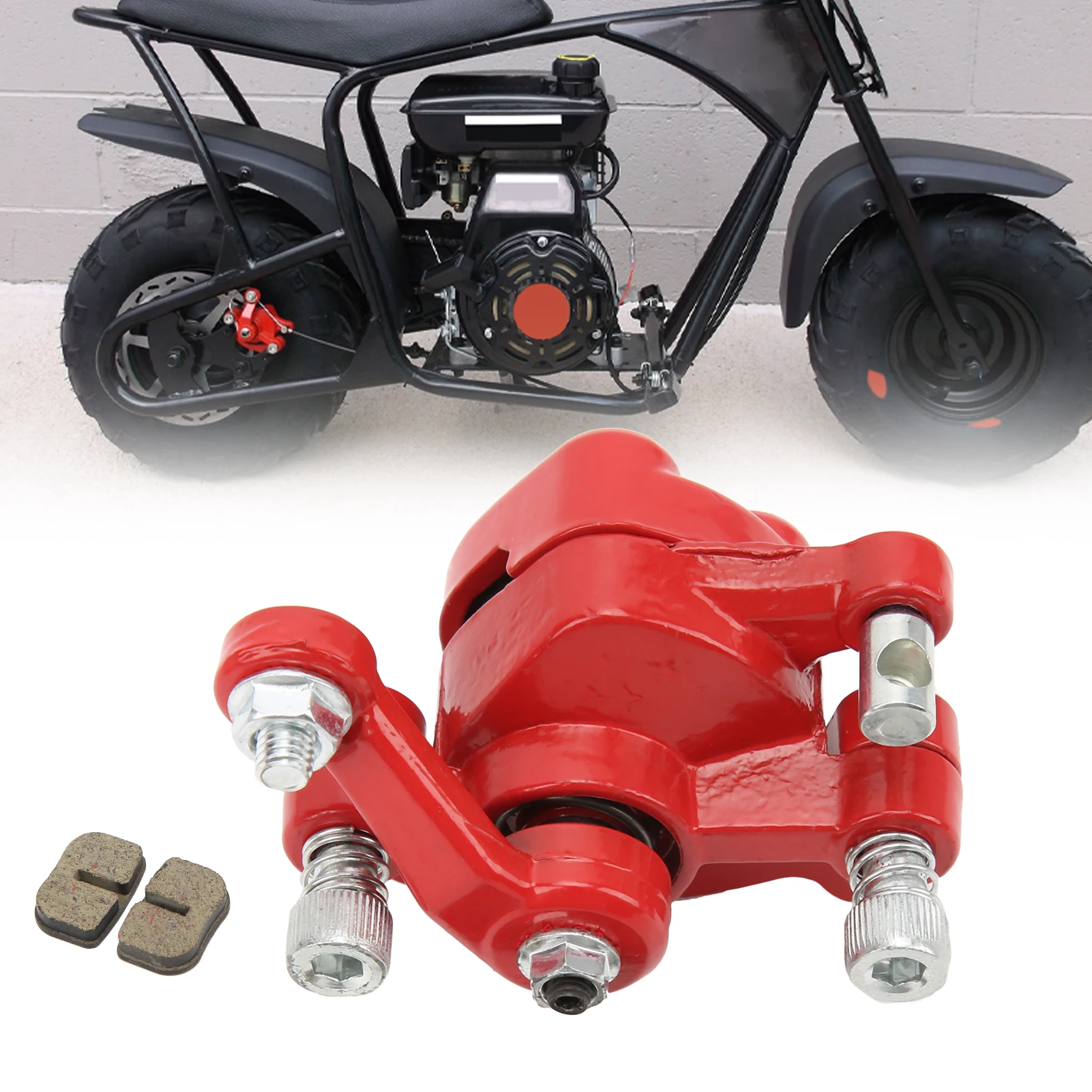 Rear Disc Brake Caliper with 2Brake Pad Steel Alloy Replacement for Motovox MBX10 MBX11 MBX12 Mini Bike Moto MMB80