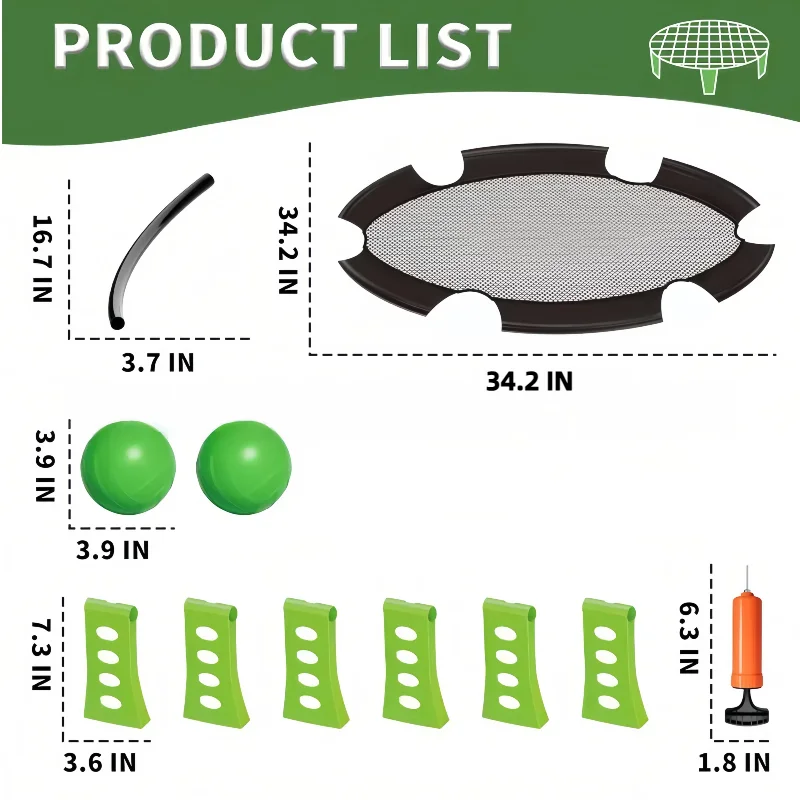 Outdoor Beach Volleyball Game Kit - Easy to Carry Includes 2 Volleyballs Perfect for Friends & Family Durable for Repeated Use