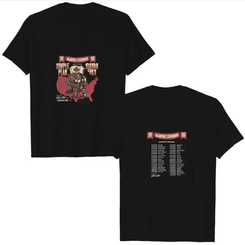 Simple Plan X Sum 41 2022 Tour T Shirt Äì The Blame Canada Heavyweight Concert