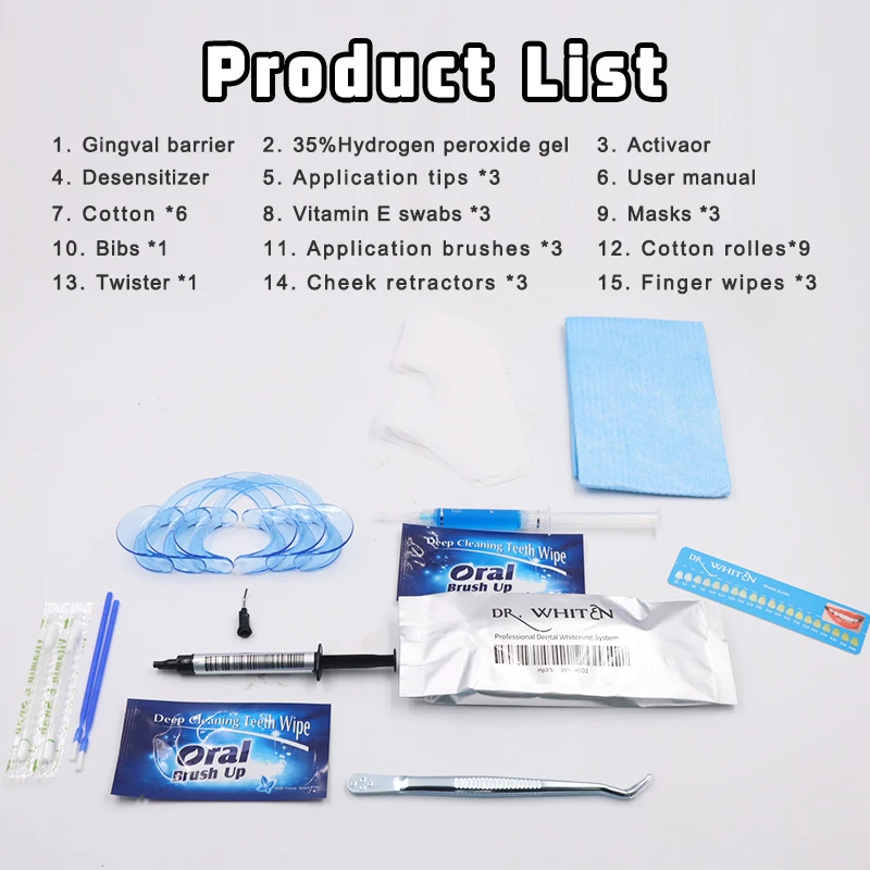 Professional Teeth Whitening Kit With Dental Bleaching Gel Peroxide Teeth Dental Equipment  Remove Tooth Yellow Restore Nature