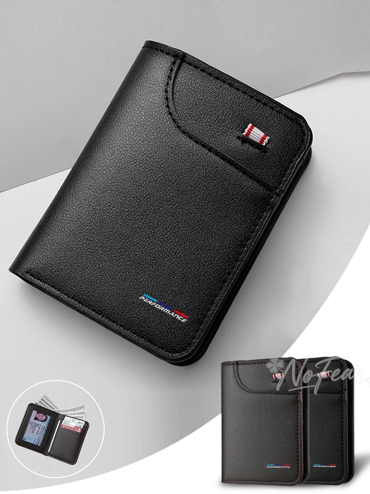 Key bag For BMW M Emblem E46 E36 E34 F10 E90 F30 E60 F30 E53 E30 E92E87 Car Soft Wallet Leather Mini Credit Card Purse Portable view 2