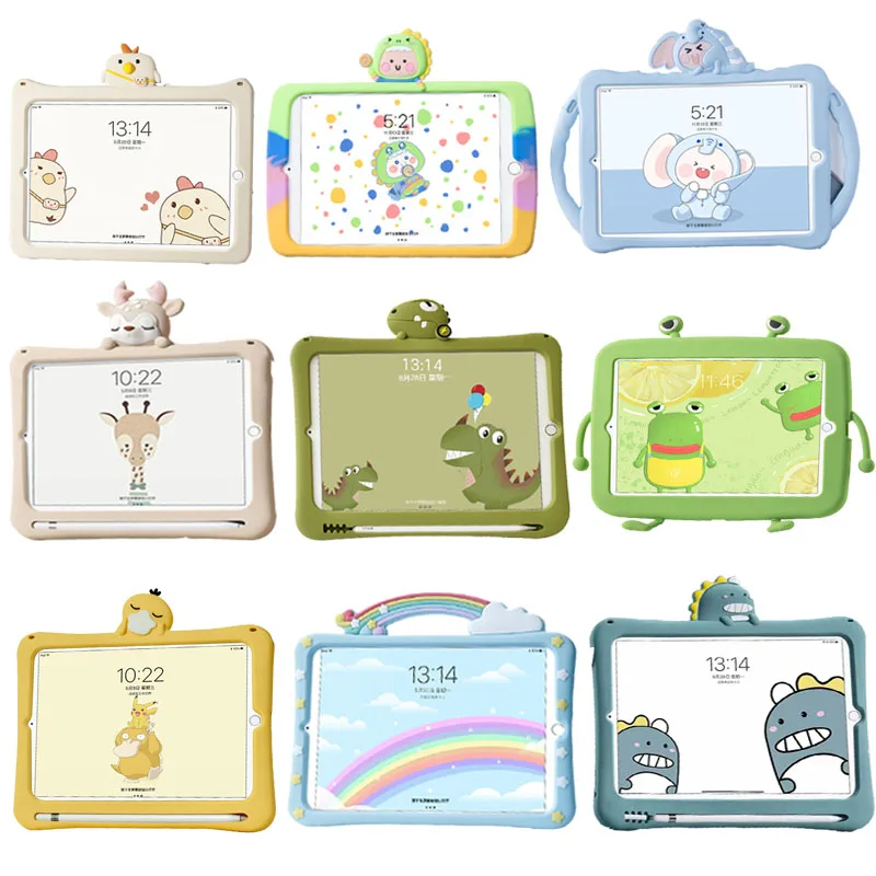 Kids Cartoon Soft Case for IPad 7th 8th 9th 10.2 2021 Mini 6 9.7 Pro 10.5 Mini 2 3 4 5 Stand Cover For iPad Air123 Silicon Funda