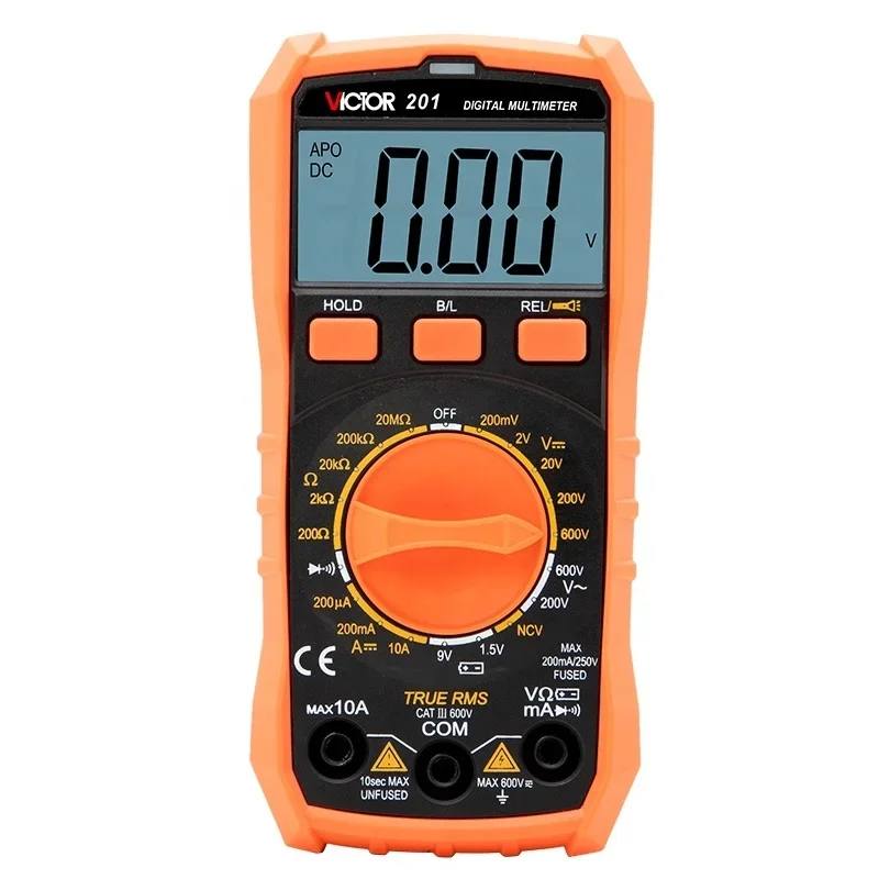 201 1999 Counting Large LCD Display Manual Range AC DC Temperature Frequency Digital Multimeter