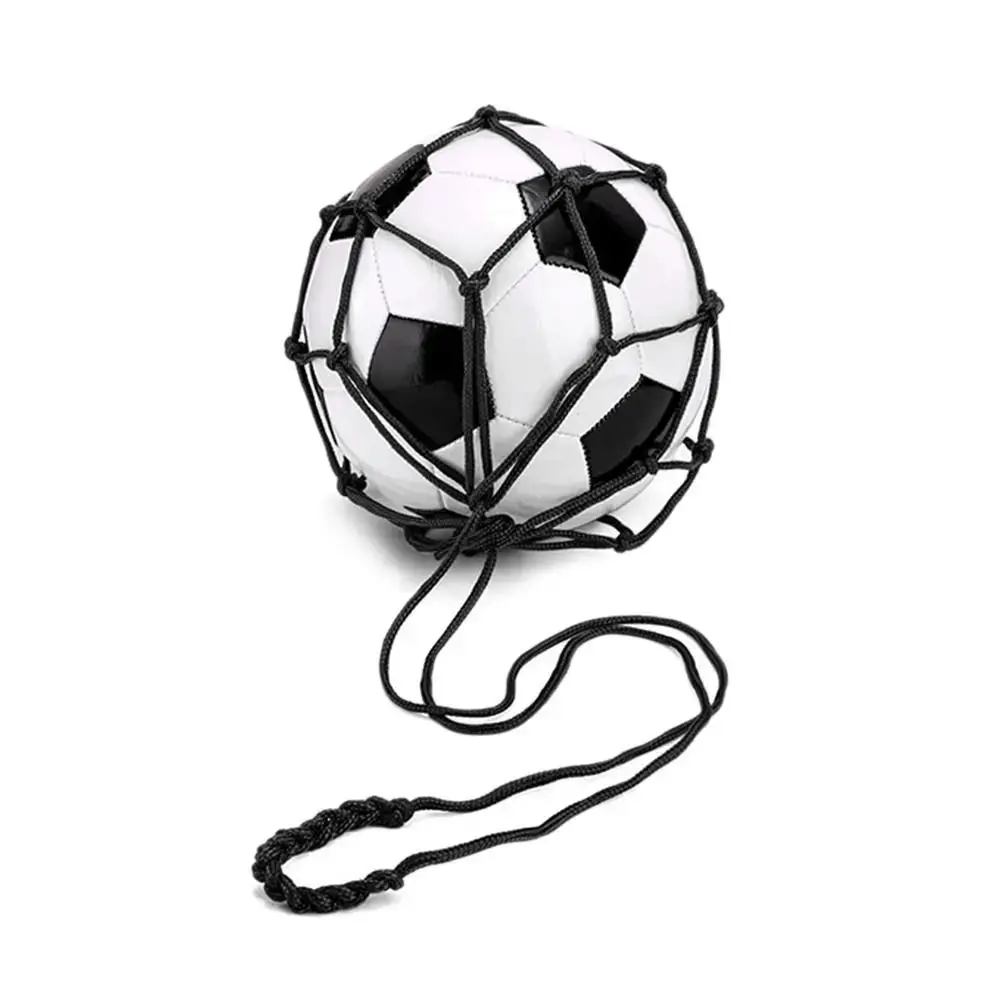 Youth Football Self Trainer Kick Net Pocket Professional Outdoor Sport Nylon Net Basketball Bag Solid Mesh Soccer Ball Carry Bag