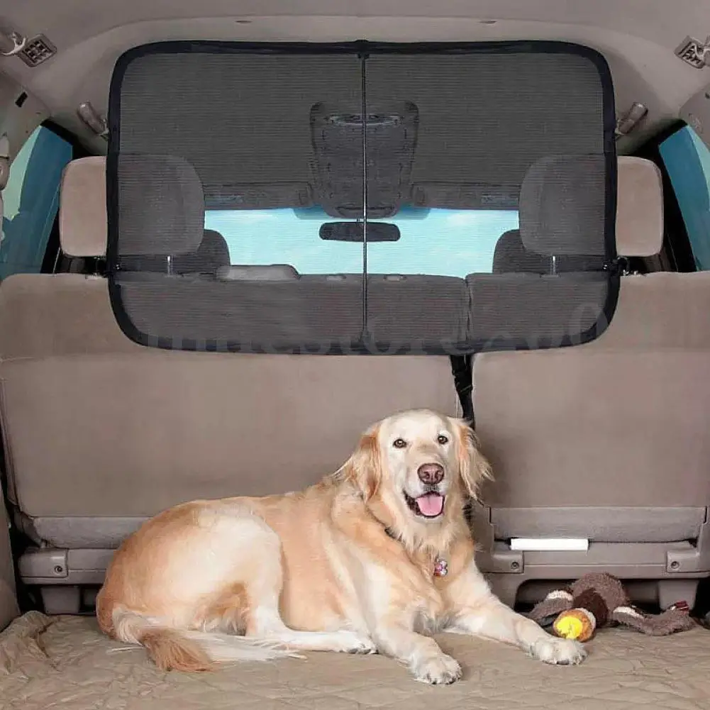 Pet Dog Seat Cover Car Protection Net Safety Storage Bag Pet Mesh Travel Isolation Back Seat Safety Barrier Puppy Accessories