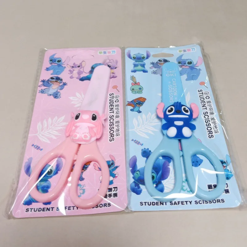 Disney Stitch Cartoon Scissors Cute Lilo & Stitch Angel Silicone Patch Paper Cutter Children DIY Handmade Scissors Stationery