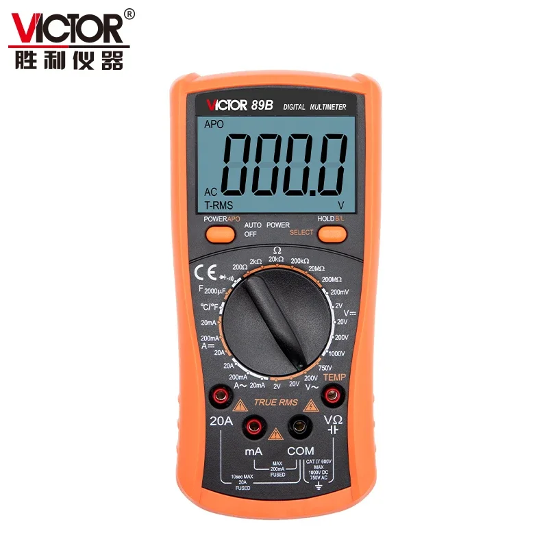 

RUOSHUI 89B 1999 Counts Lcd Display Data Hold Digital Multimeter Tester Multimeter Digital Professional with Diode Test Auto Off