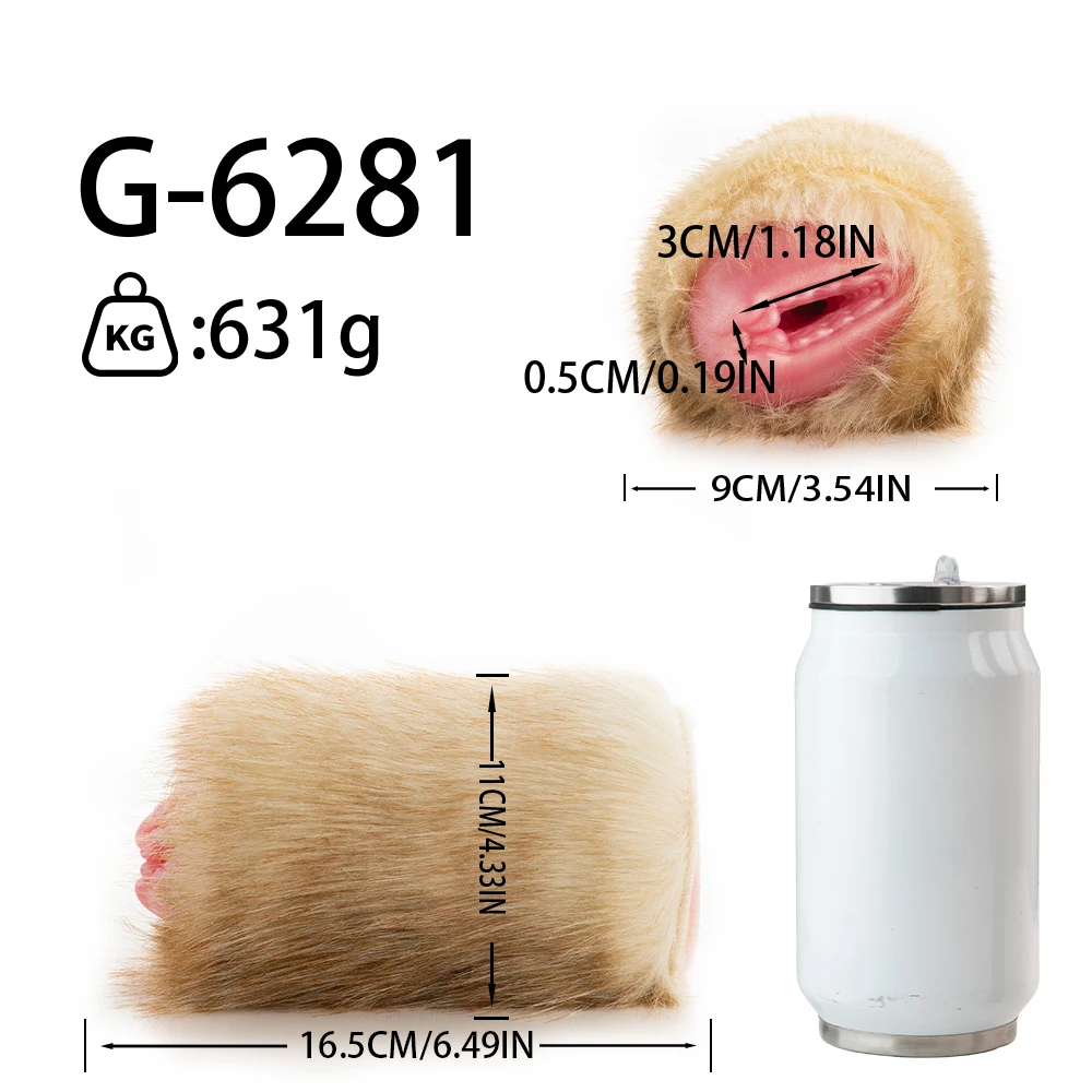 SHAZ Plush Fur Various Colors Silicone Stroker Bionic Vagina Design Pocket Pussy Male Masturbator Penis Training Adult Supplies