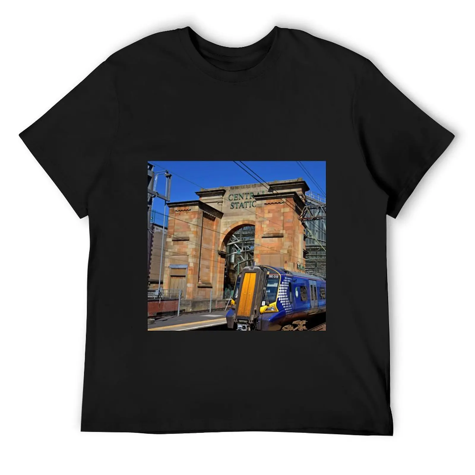 Scotrail Class 380 leaving Glasgow Central T-Shirt quick drying aesthetic clothes big and tall t shirts for men