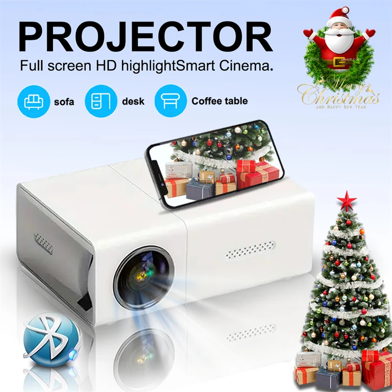 M100 HD Mini Projector Suitable Home Theater Outdoor Camp Compatible HD TV USB SD Stand Christmas Halloween Thanksgiving Gifts