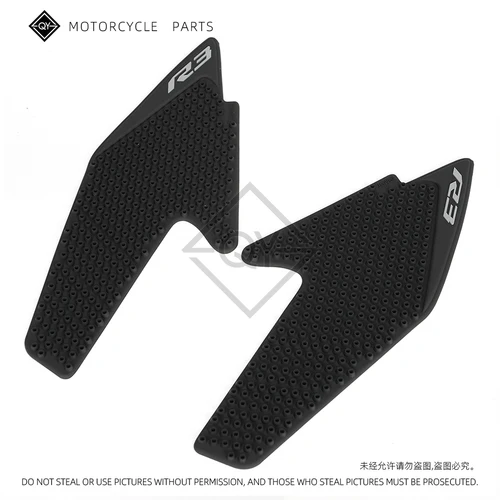 Imagen 2 del producto Almohadilla lateral de tracción de tanque de motocicleta, pegatina protectora de rodilla de Gas para YAMAHA YZF-R3 YZF R3 2019 2020 2021 2022 2023 YZFR3