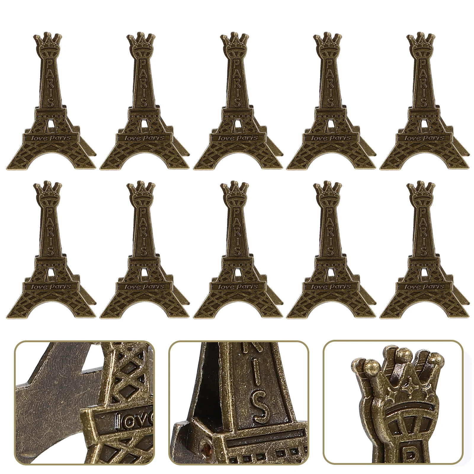 

10pcs Metal Tower Business Card Holder Sturdy Alloy Place Holders Pictures Table Decor Stand Number Clip Photo Folder Memo