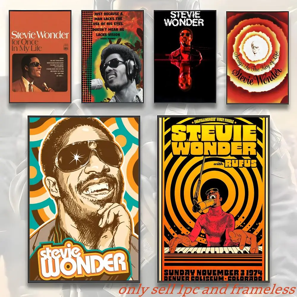 Singer Artist S-Stevie Wonder Poster Art with prints Home bedroom living room decoration gift