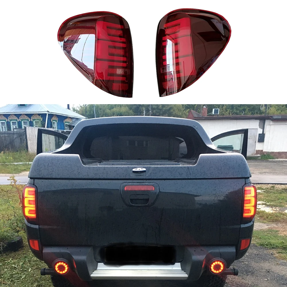 2Pcs Vehicle Exterior LED Rear Tail Light Rear Brake Fog Lamp Turn Signal Light For Mitsubishi L200 Triton 2005-2012 2013 2014