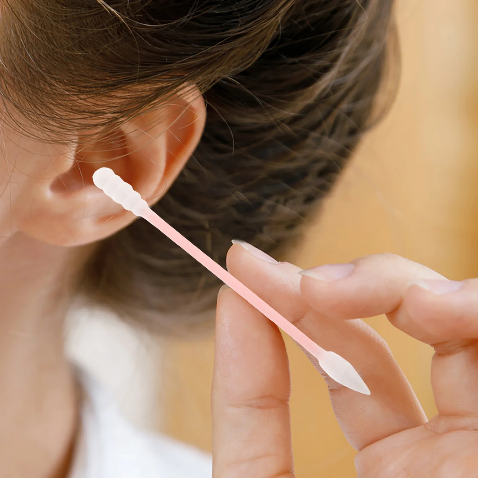 Tamponi di cotone monouso per trucco da 500 pezzi Punta a spirale Boccioli di pulizia di precisione Assorbenti delicati per unghie per manicure con pelle sensibile