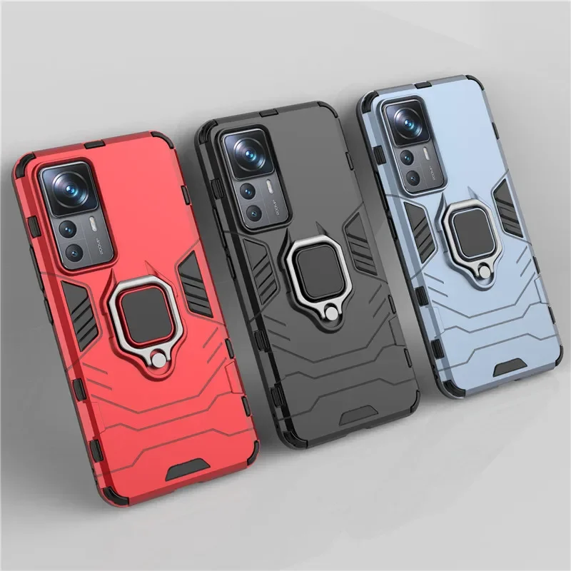 

For Xiaomi 12T Pro Case Armor Finger Ring Bracket Cases Bumper Kickstand Cover Xiaomi 12T Case Xiaomi 11T 12 12S 12T Pro Ultra